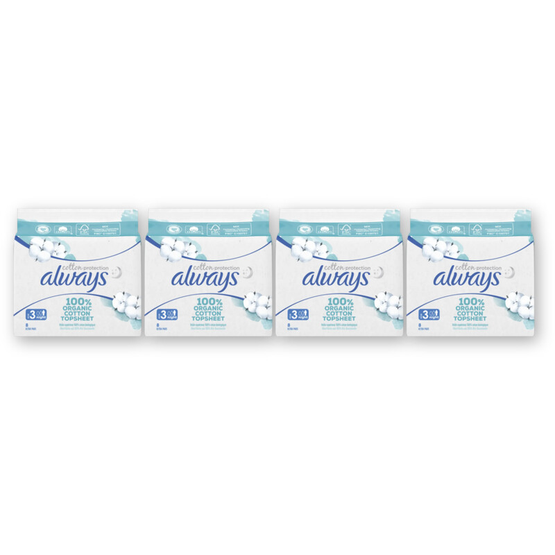 Always Maandverband Cotton Night 4-pack