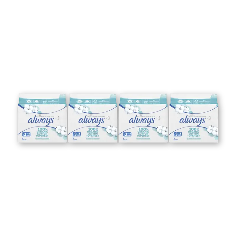 Always Maandverband Cotton Night 4-pack