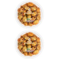 Een afbeelding van AH Groene olijven pittige kruiden 2-pack