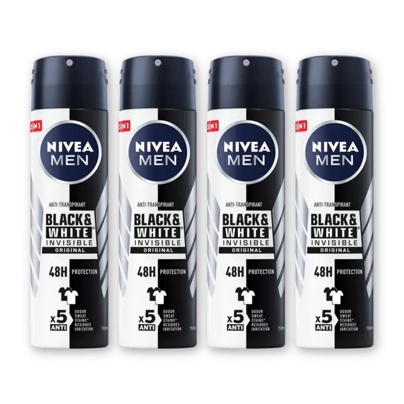 NIVEA Men black & white original deo spray 4pk