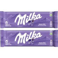 Een afbeelding van Milka Melkchocolade Alpenmelk 2-pack