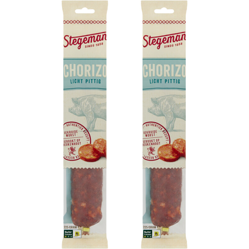 Een afbeelding van Stegeman Chorizo Licht Pittig 2-pack
