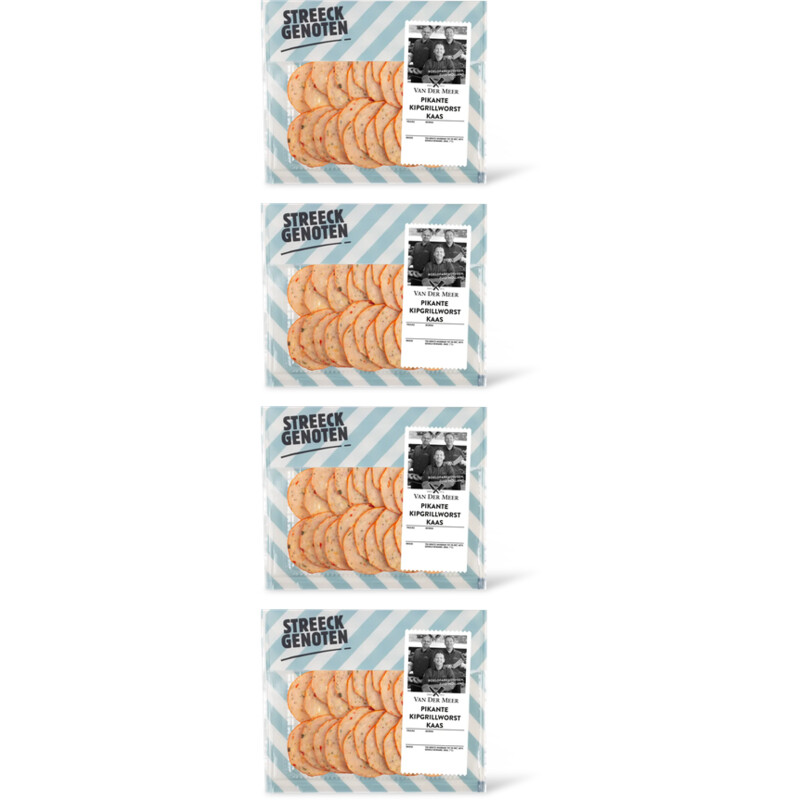 Streeckgenoten Pikante kipgrillworst kaas 4-pack