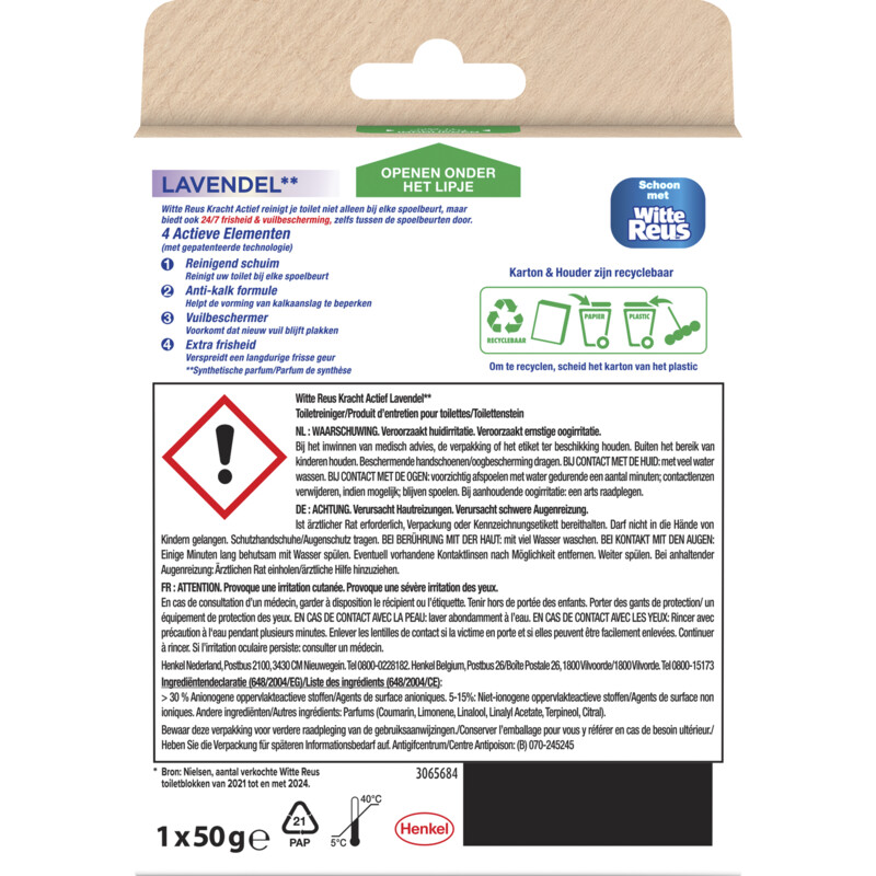 Een afbeelding van Witte Reus Toiletblok kracht actief lavendel
