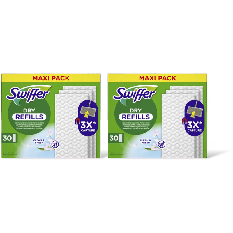 Swiffer Vloerdoekjes droog navulling max pck 2pk