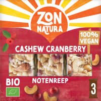Een afbeelding van Zonnatura Cashew & cranberry notenreep