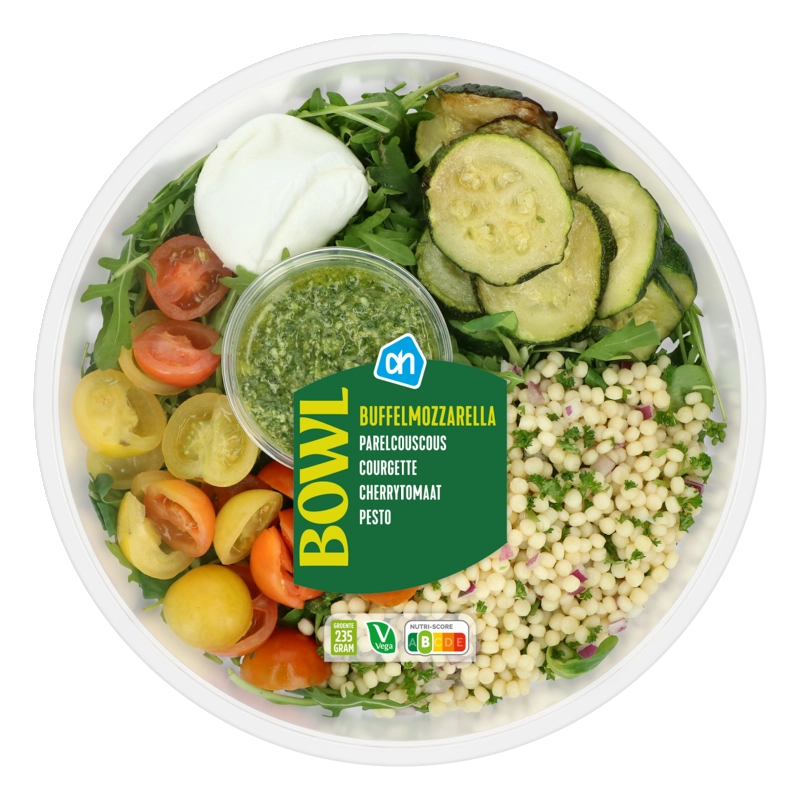 Saladbowl buffelmozzarella pesto