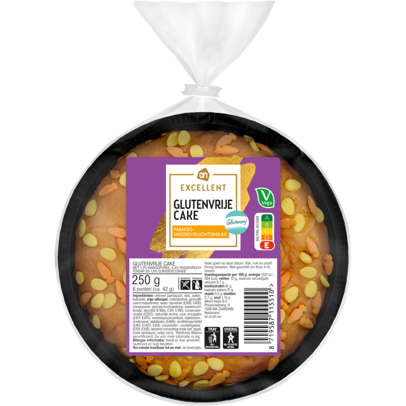 Een afbeelding van AH Excellent Glutenvrije cake mango-passievruchtsmaak