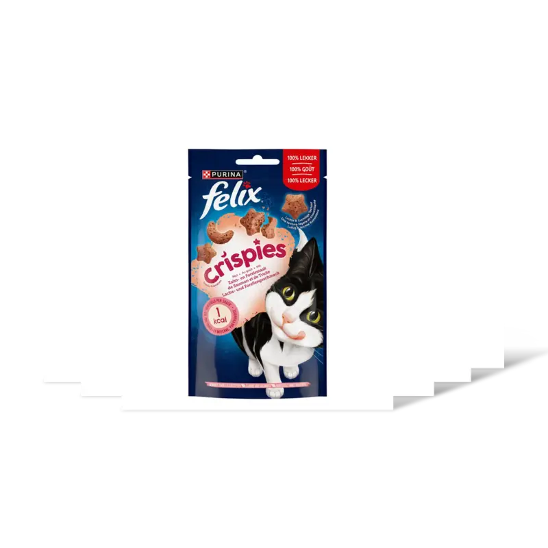 Felix Crispies zalm- & forelsmaak katsnack 6pk