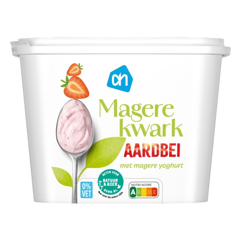 Magere kwark met magere yoghurt aardbei
