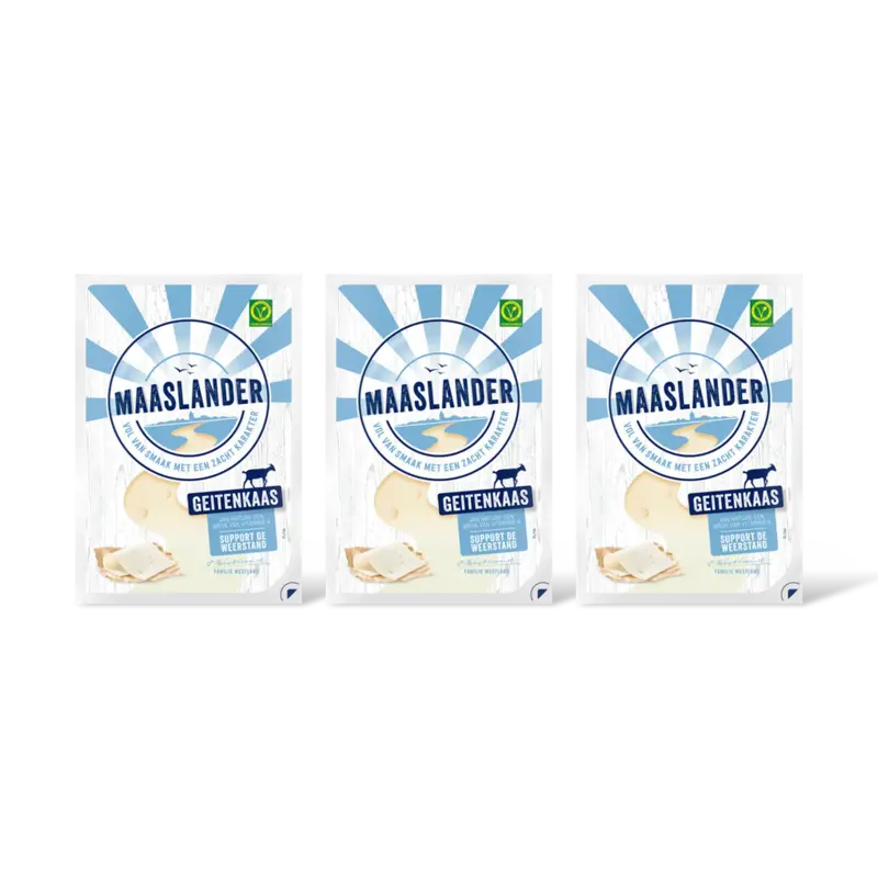 Maaslander Jong belegen geitenkaas plak 3-pack