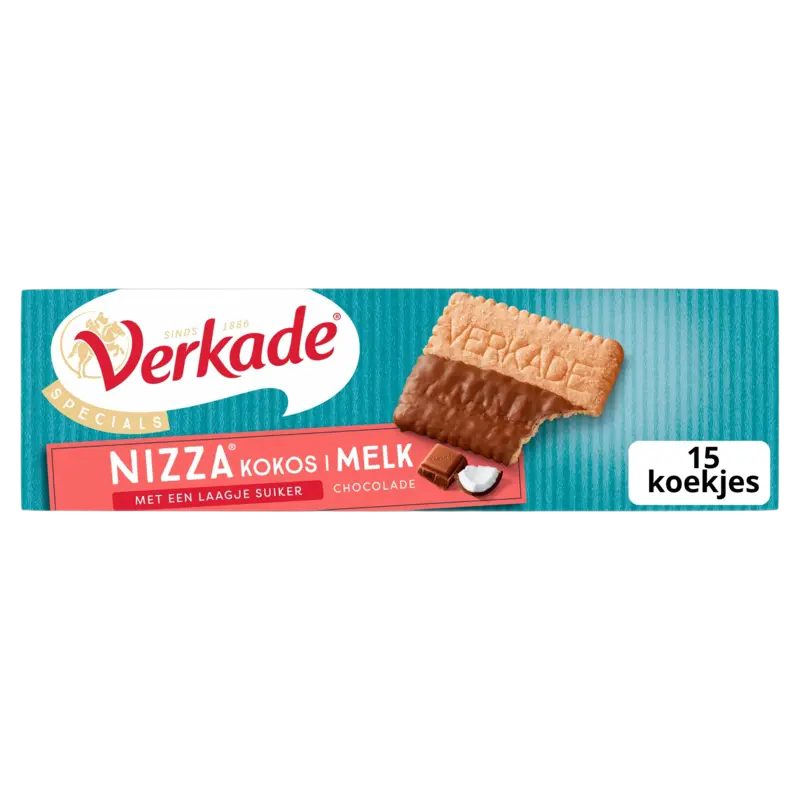 Verkade Nizza Kokos Melkchocolade koekjes