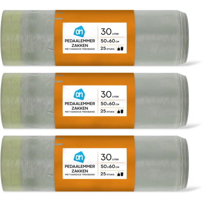AH Pedaalemmerzakken met trekband 30L 3pack