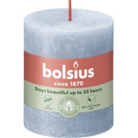 Een afbeelding van Bolsius Rustiek stompkaars sky blue 8cm