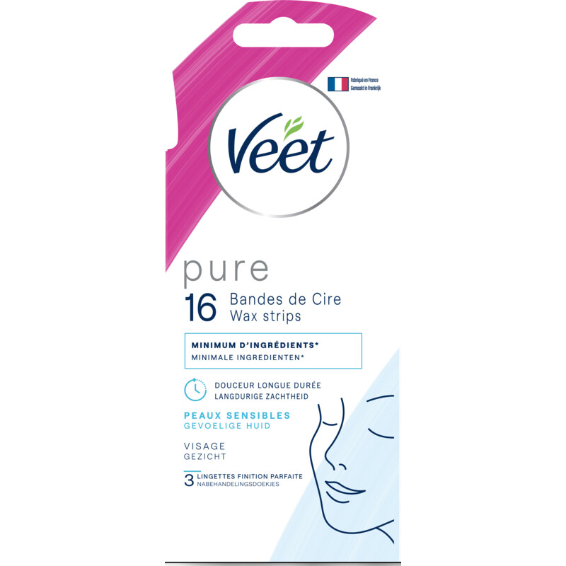 Een afbeelding van Veet Pure gezicht wax strips gevoelige huid