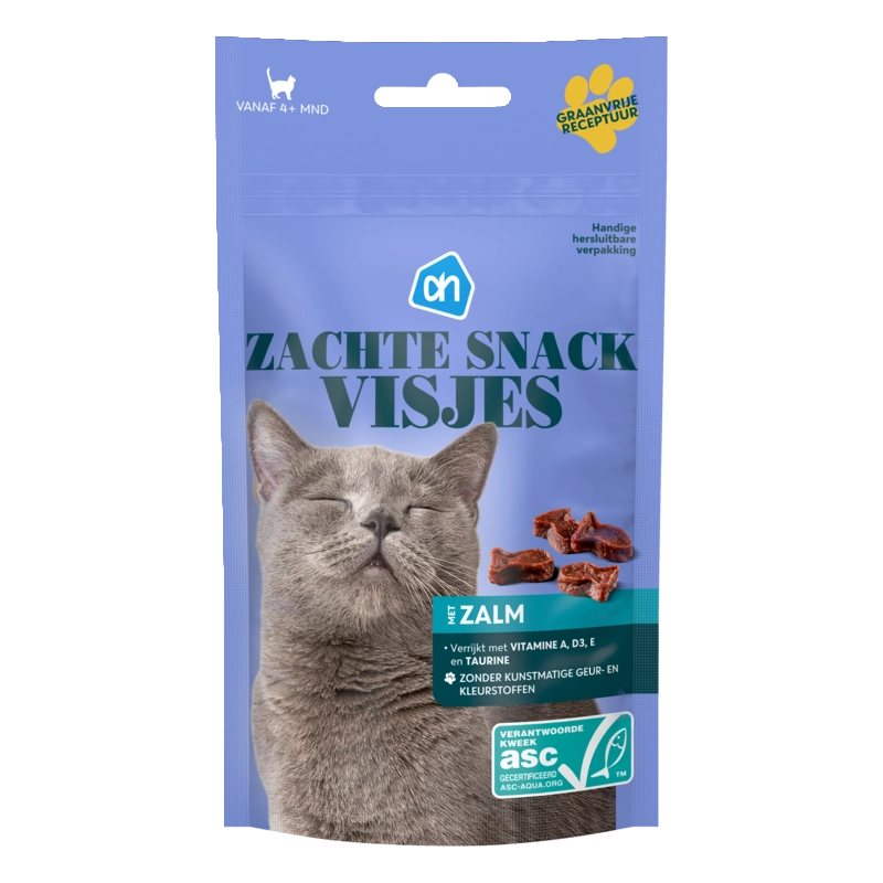 Zachte snack visjes met zalm