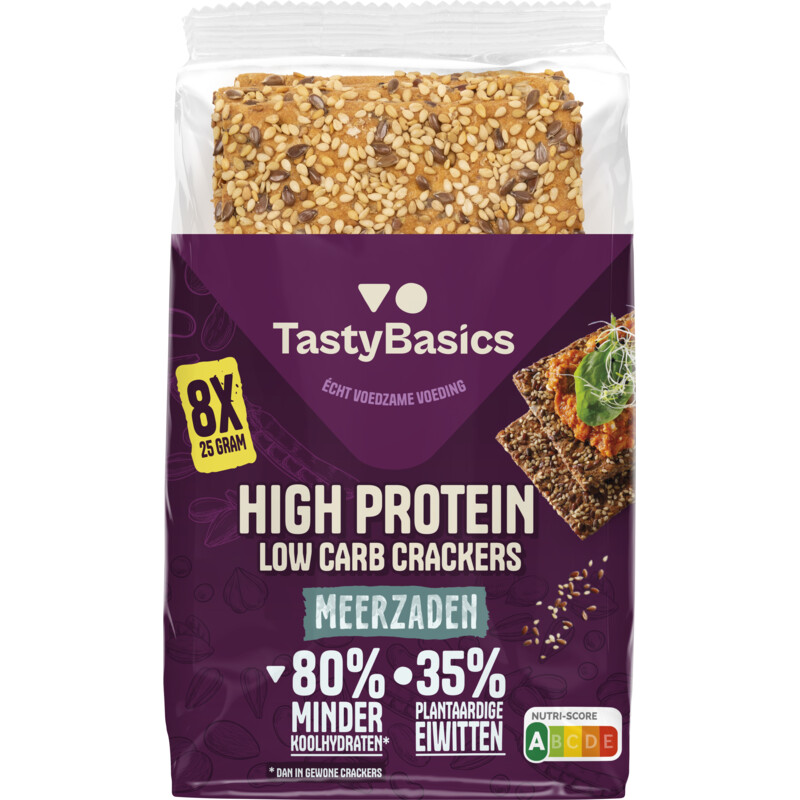 TastyBasics Low carb-high protein cracker meerzaden