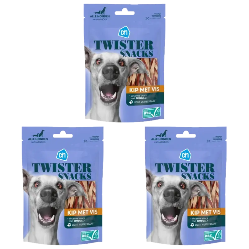 Twister snacks kip met vis 3-pack