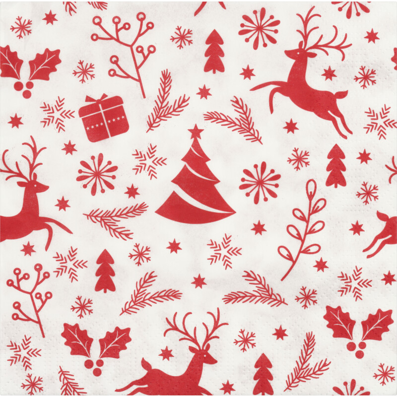 Een afbeelding van AH Excellent Servet rood figuurtje 33x33cm