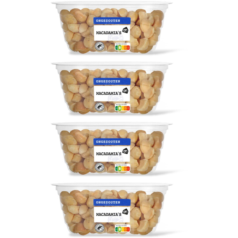 AH Ongezouten macadamia's geroosterd 4-pack