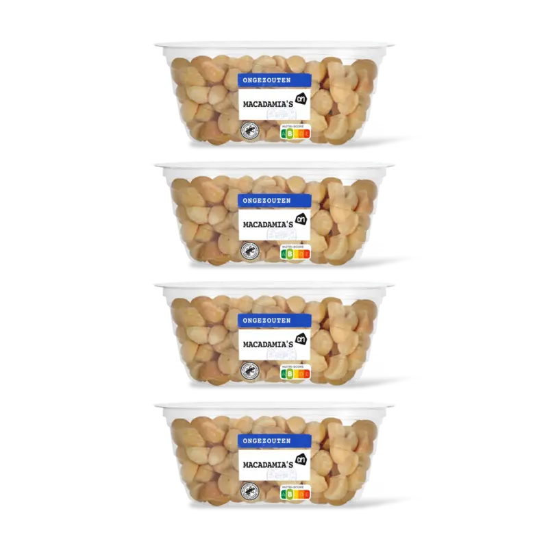 AH Ongezouten macadamia's geroosterd 4-pack