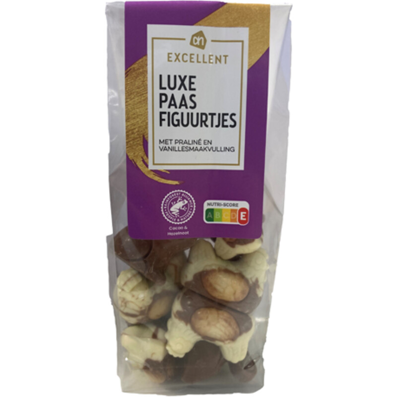 Een afbeelding van AH Excellent Luxe paasfiguurtjes praliné en vanille