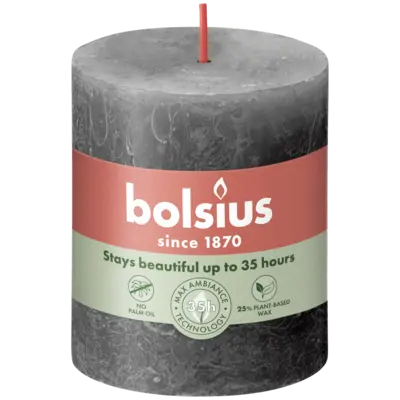 pdp-image-Bolsius Rustieke kaars antraciet 8cm