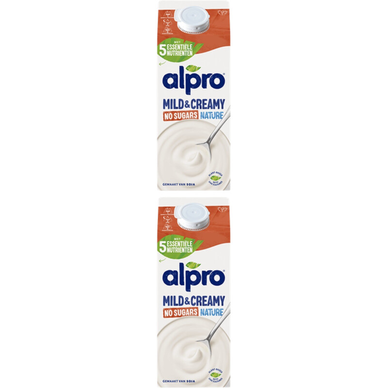 Een afbeelding van Alpro Mild & creamy zonder suikers 2-pack