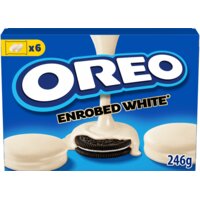 Een afbeelding van Oreo Koekjes omhuld met witte chocoladesmaak