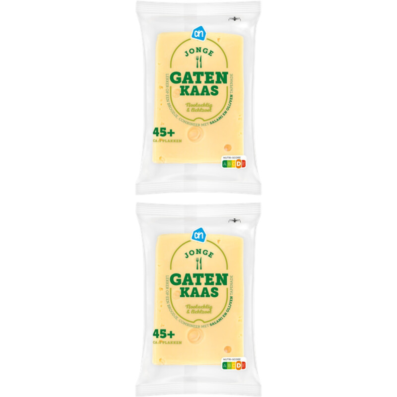 Een afbeelding van AH Jonge gatenkaas 45+ plakken 2-pack