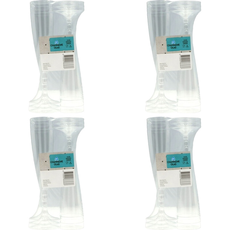 Een afbeelding van AH Champagneglas plastic 4-pack