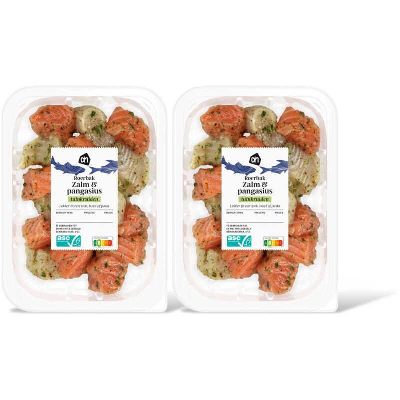 AH Roerbak zalm & pangasius tuinkruiden 2pk