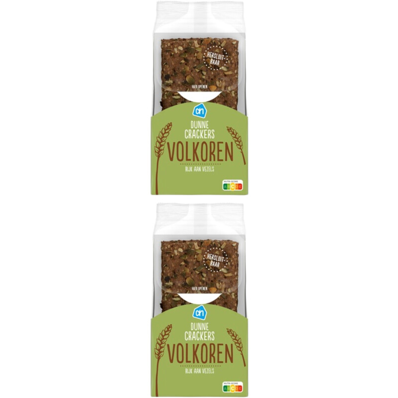 Een afbeelding van AH Dunne crackers volkoren 2-pack