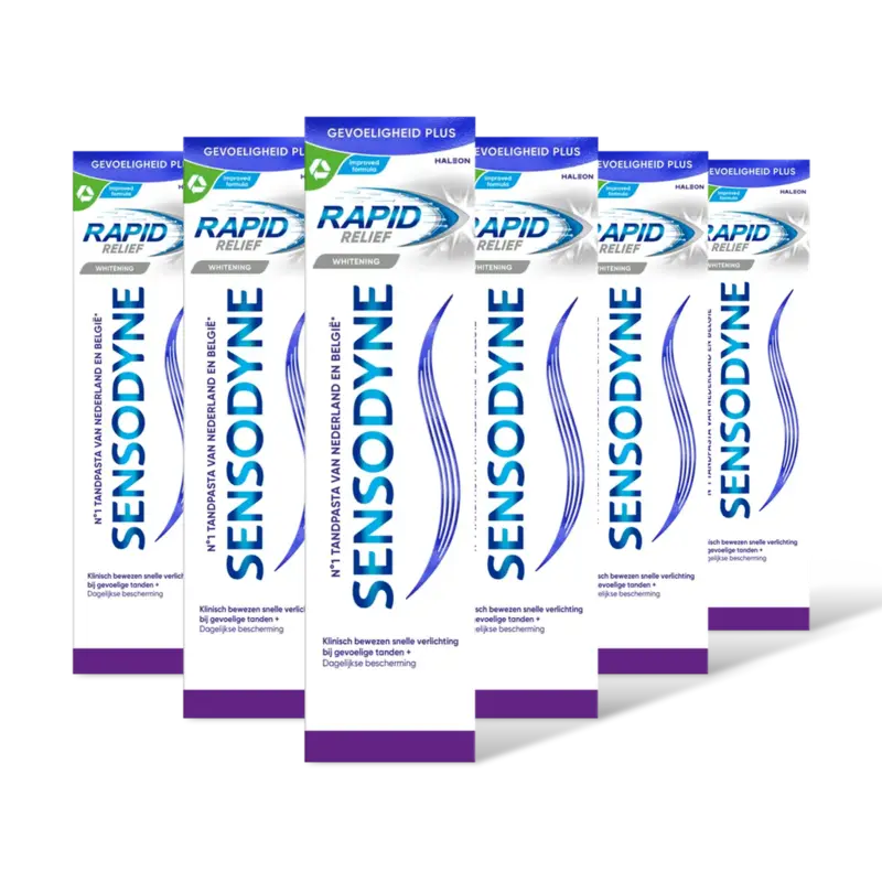 Sensodyne Rapid relief whitening tandpasta 6-pack