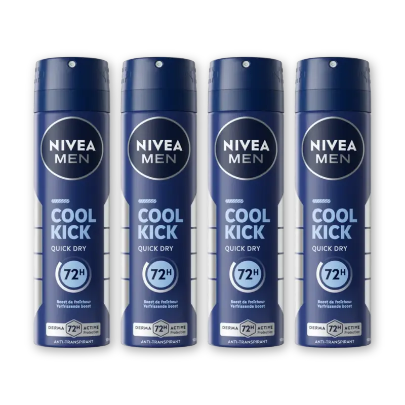 NIVEA Men cool kick anti transpirant spray 4pk