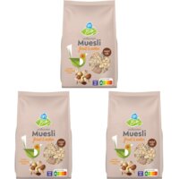 Een afbeelding van AH Biologisch volkoren Muesli fruit & noten 3-pack