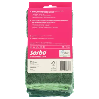 pdp-image-Sorbo Microvezeldoek 100% recycled 38x38cm 2st