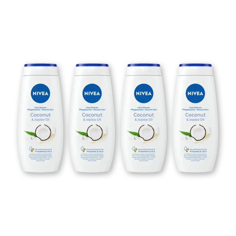 NIVEA Coconut & jojoba oil douchecreme 4-pack