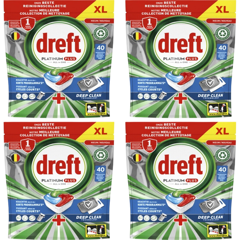 Een afbeelding van Dreft Platinum plus vaatwascap 4-pack