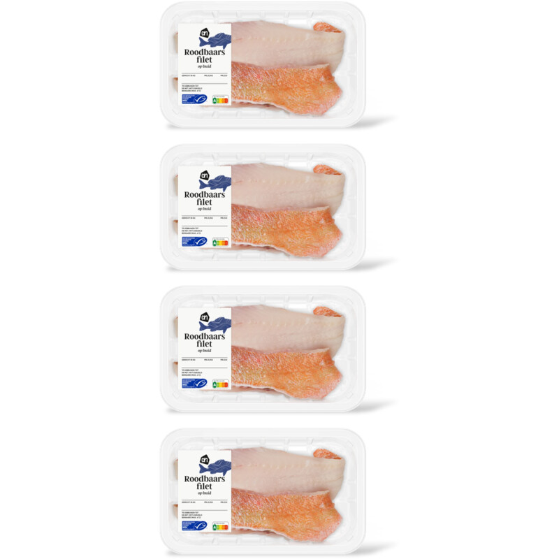 AH Roodbaarsfilet op huid 4-pack