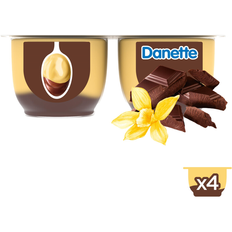 Een afbeelding van Danette Double saveurs chocolat & vanille bel