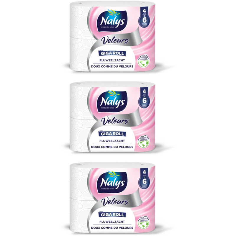 Nalys Velours giga roll toiletpapier 3-pack
