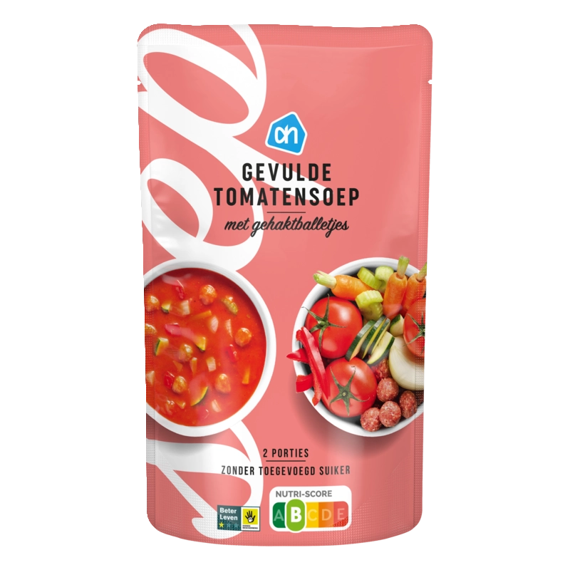 Gevulde tomatensoep met gehaktballetjes