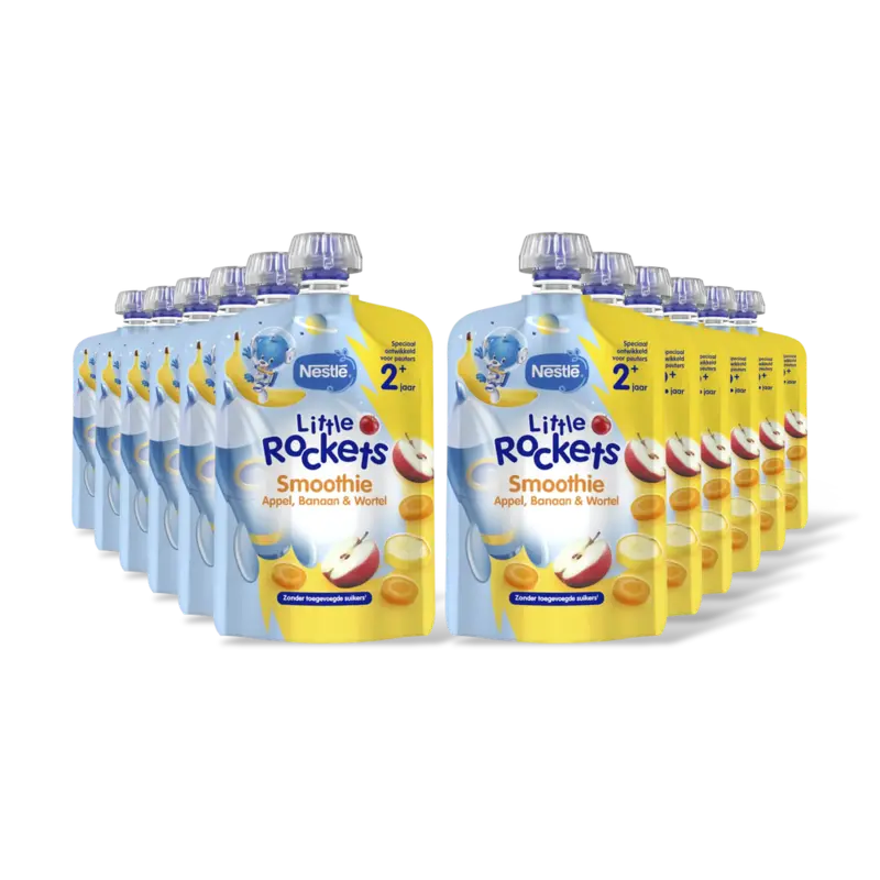 Little Rockets Knijpfruit banaan 2+ 12pk