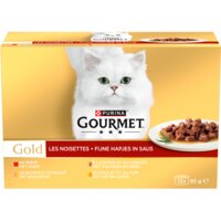 Een afbeelding van Gourmet Gold fijne hapjes met rund kalkoen zalm