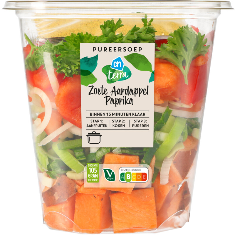Een afbeelding van AH Terra Pureersoep zoete aardappel paprika