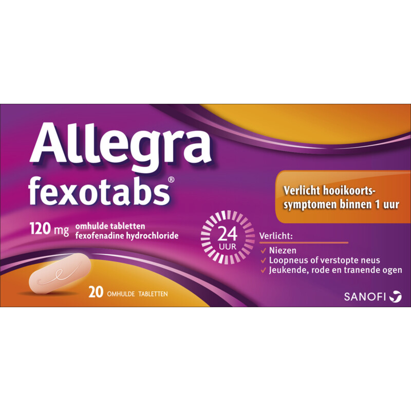 Een afbeelding van Allegra Fexotabs 120mg omhulde tabletten