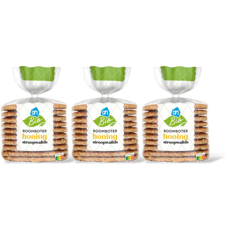 AH Biologisch Honing stroopwafels 3-pack