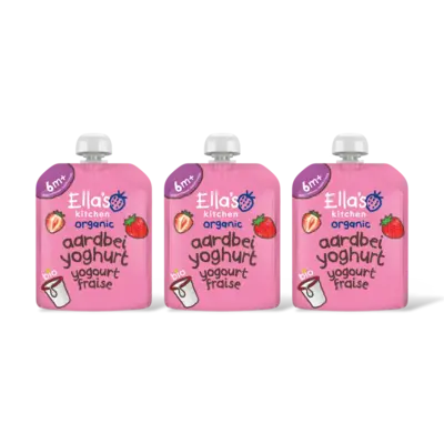 pdp-image-Ella's kitchen Biologische Aardbeien yoghurt 6m+ 3-pack