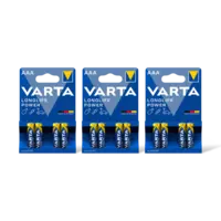 Varta Longlife pwr AAA alkaline batterijen 3pk